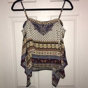 Patterned spaghetti strap top
